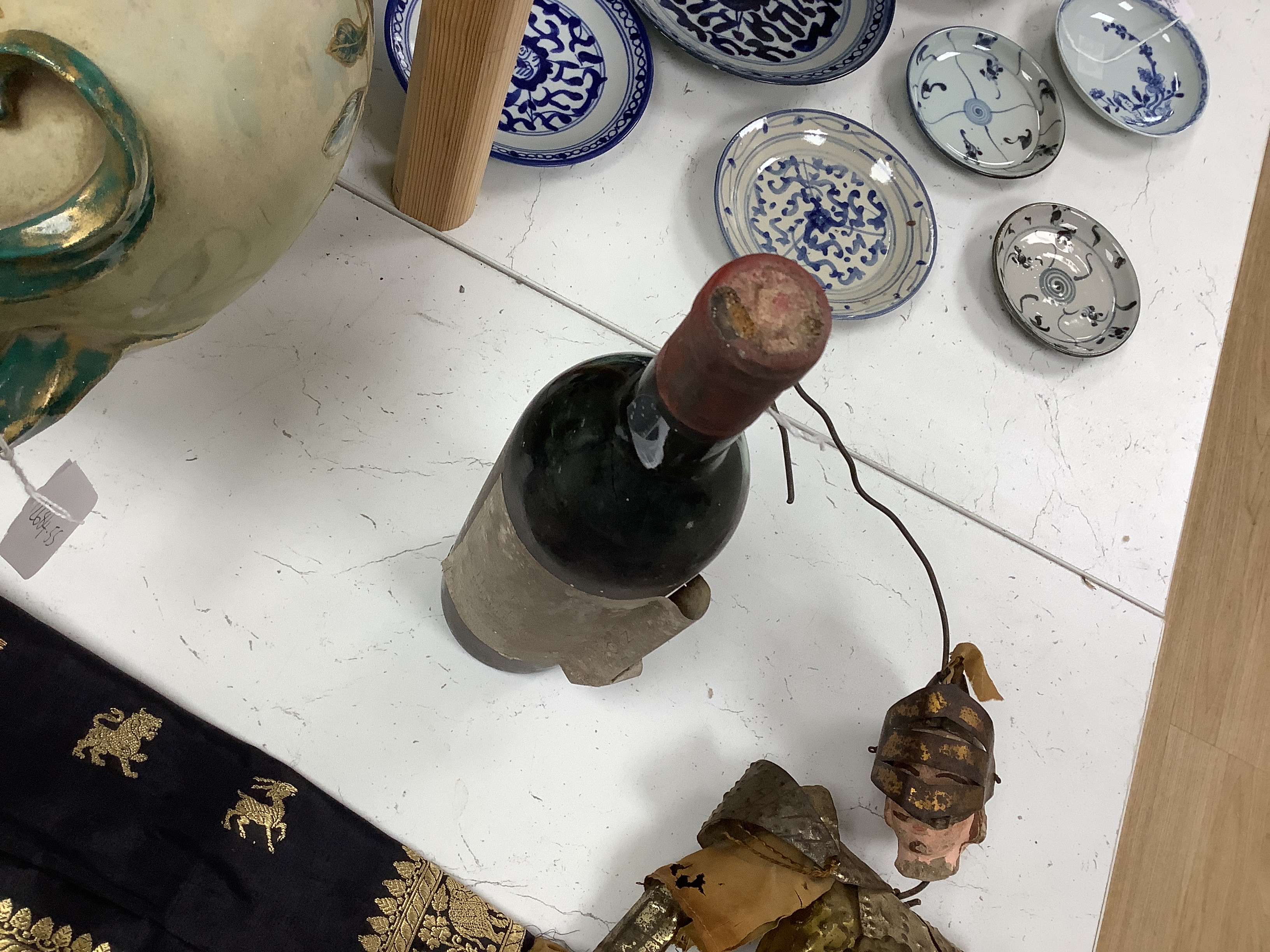 One bottle of 1959 Chateau Latour wine, label damaged